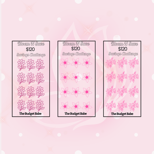 Bloom N Save Challenge - $120 Savings Tracker A6