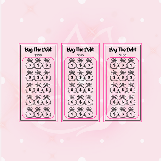 Bag the Debt Savings Challenge - 3 A6 Trackers (Pink - $1125)