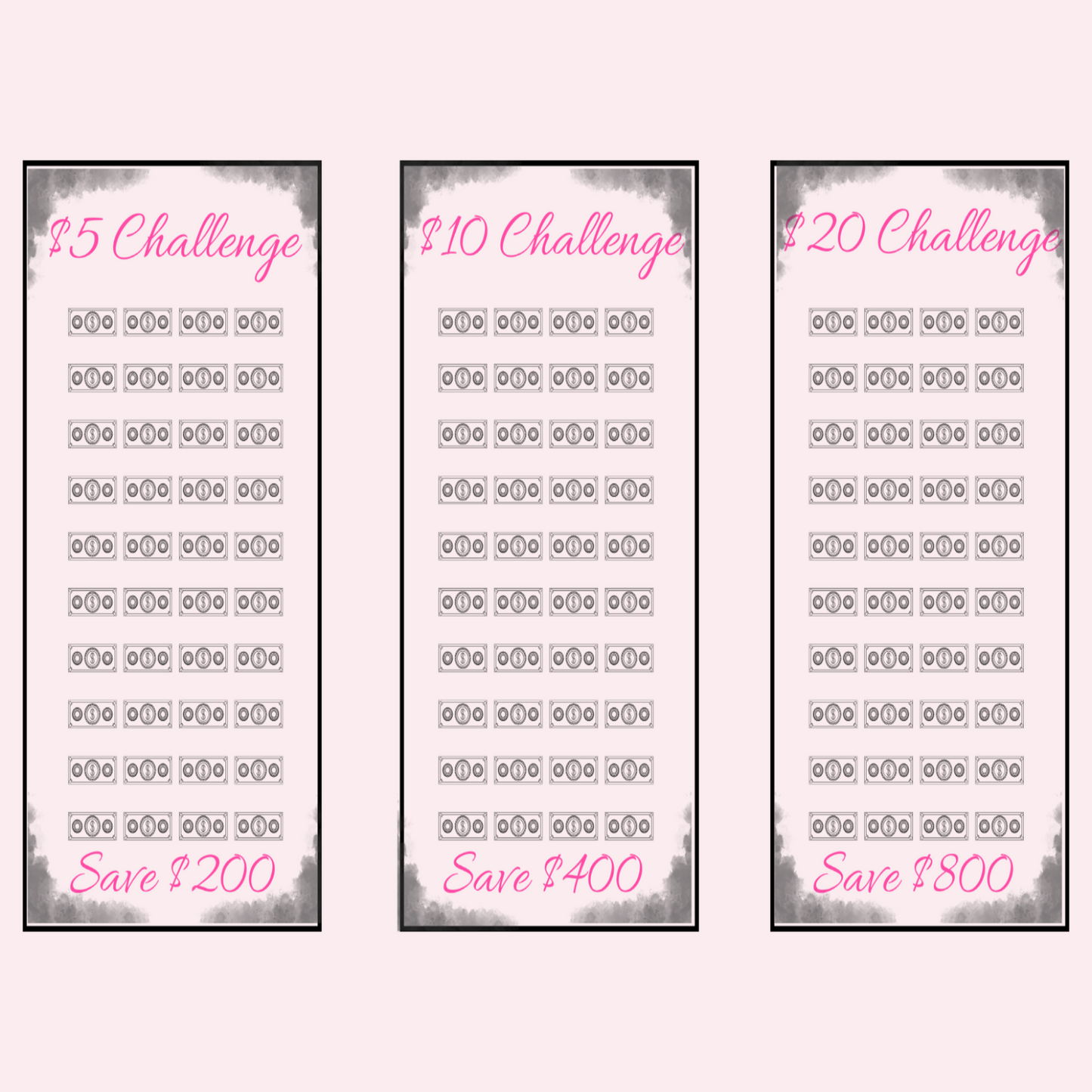 Dollar Bill Challenge 3-Pack Bundle(shadow) - A6