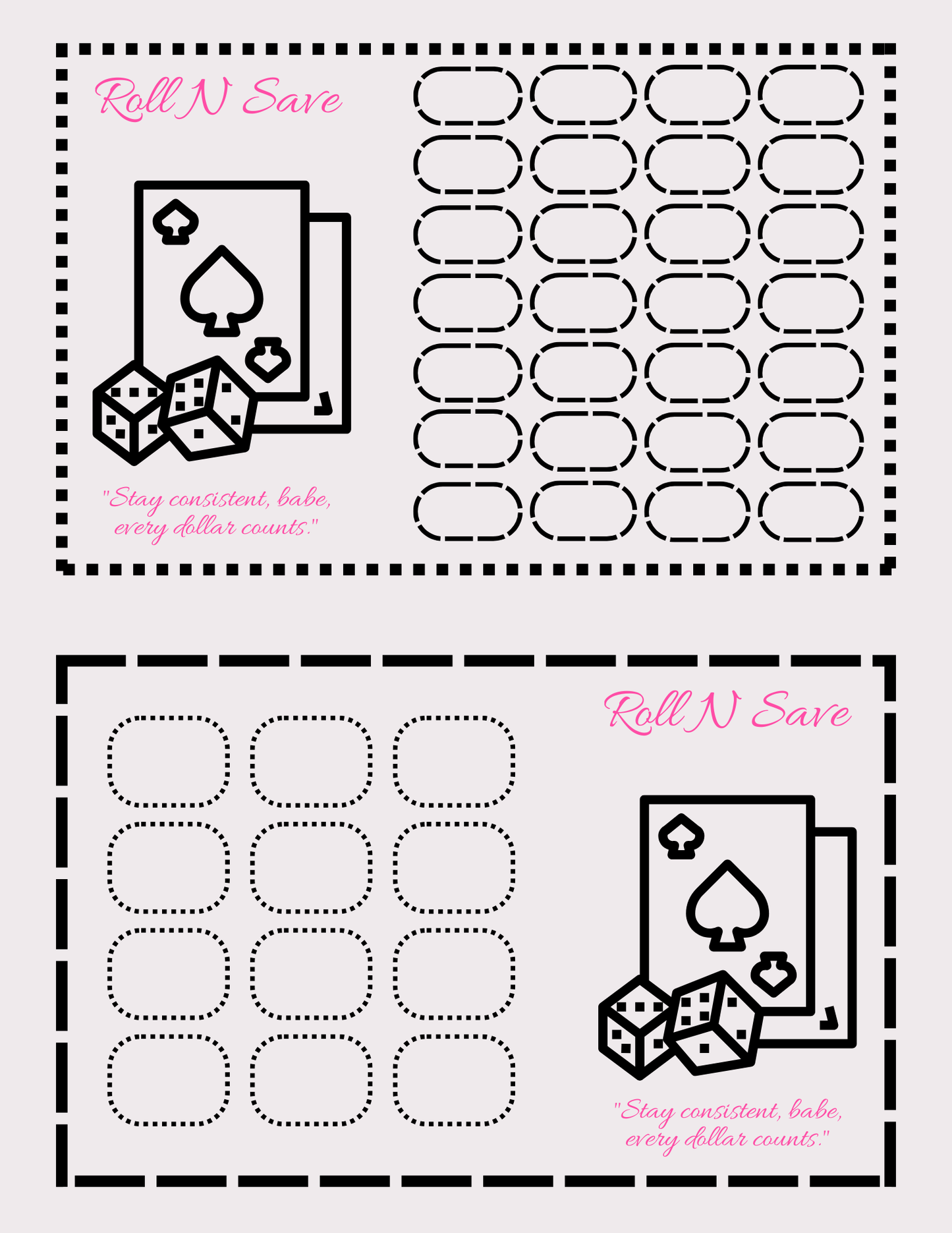 Roll N Save Challenge - Alternative Layout A5