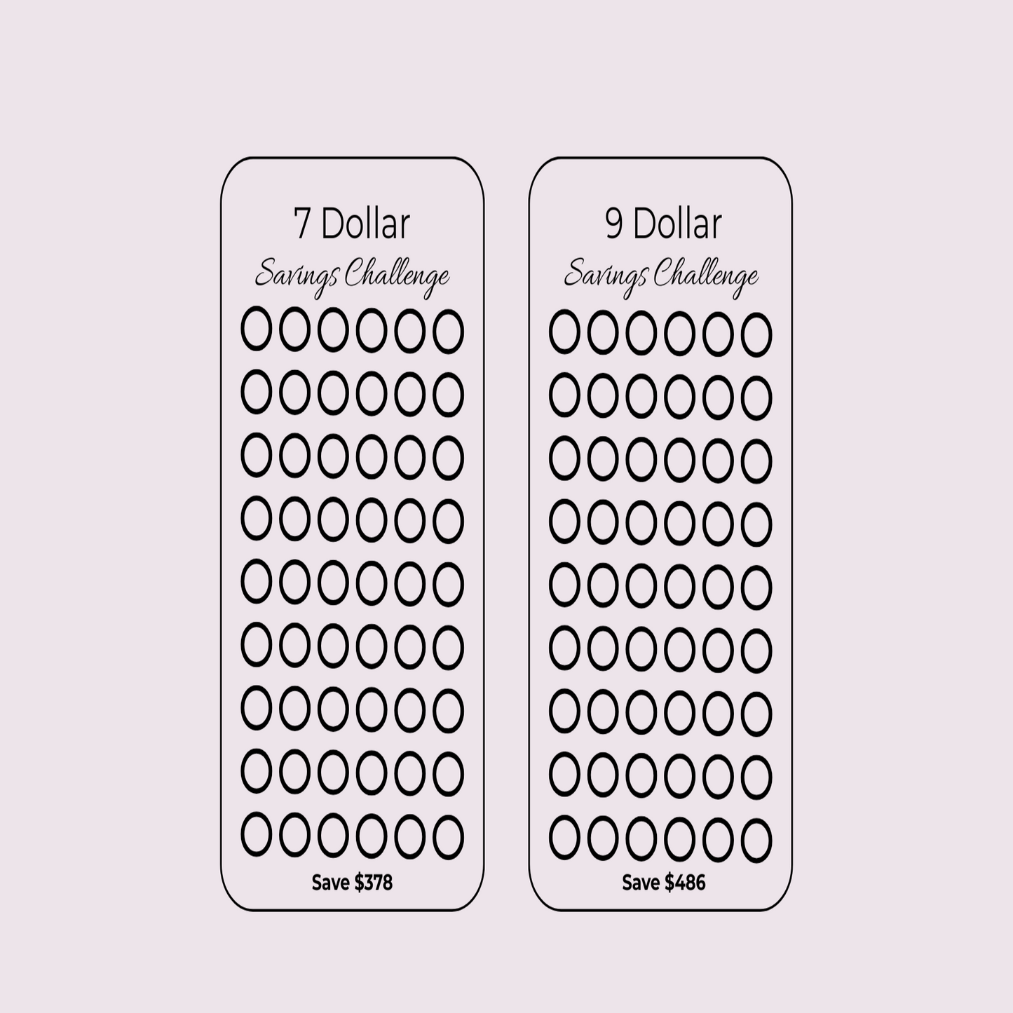 Denominations Savings Challenge Bundle - 4 A5 Trackers - black n white
