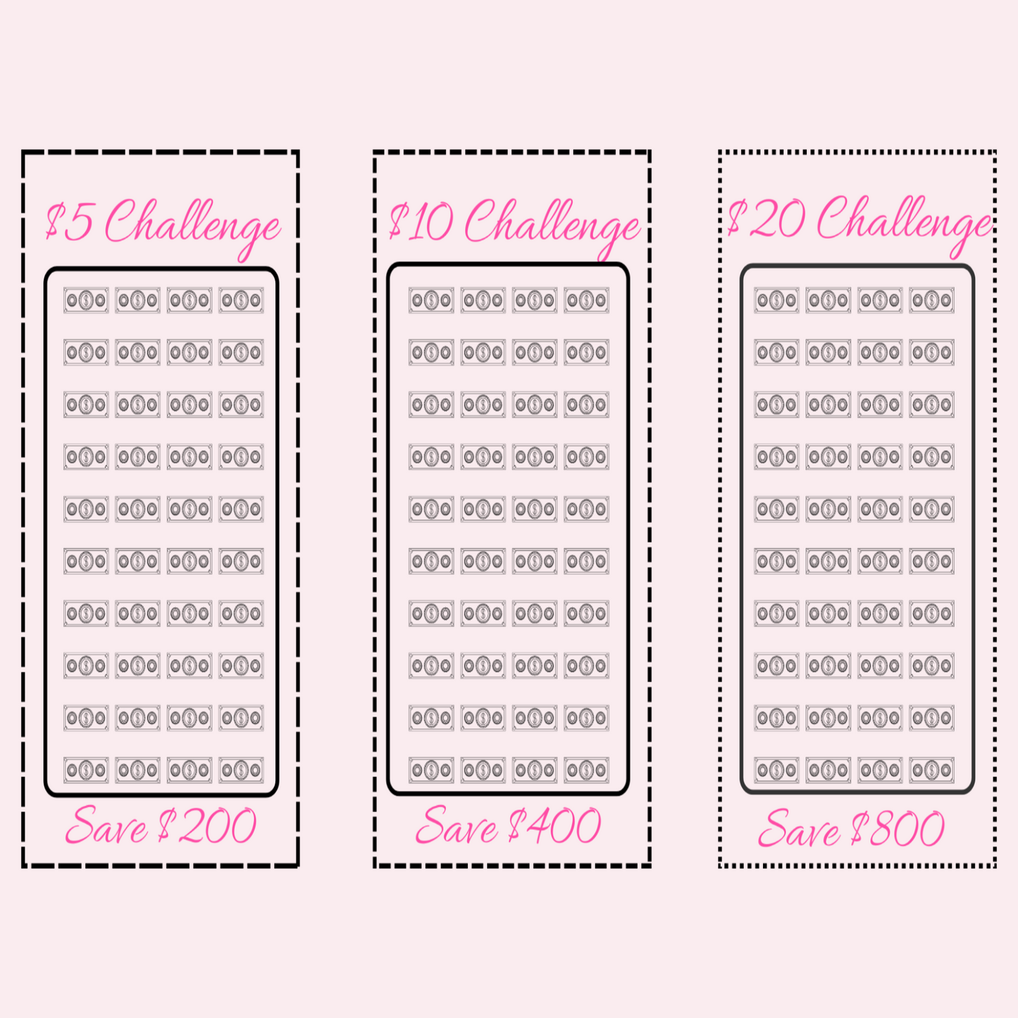 Dollar Bill Challenge 3-Pack Bundle Alternate - A6