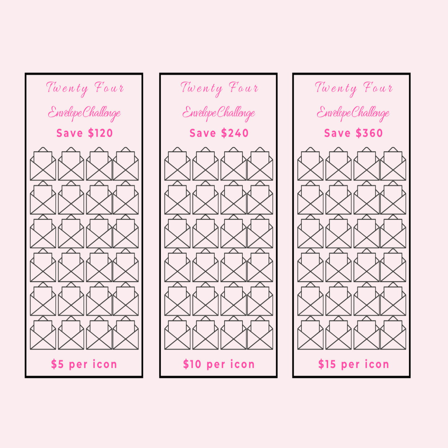 24 Envelope Challenge 3-Pack Bundle - A6