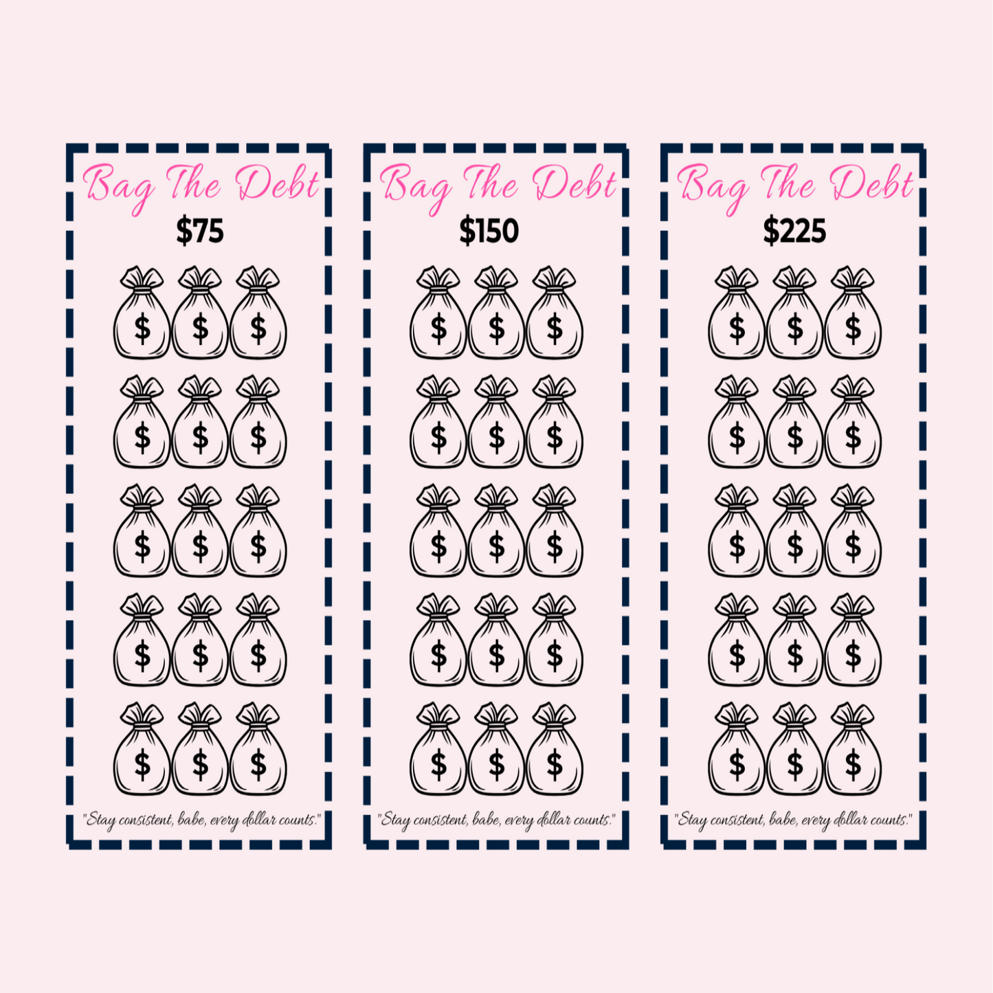 Bag the Debt Savings Challenge - 3 A6 Trackers ($450)