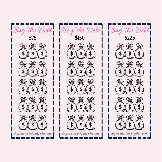 Bag the Debt Savings Challenge - 3 A6 Trackers ($450)