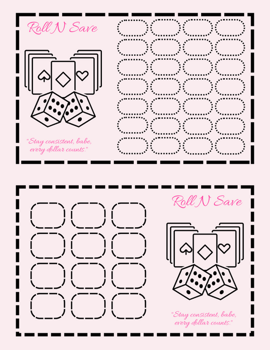 Roll N Save Challenge - A5 Savings Tracker